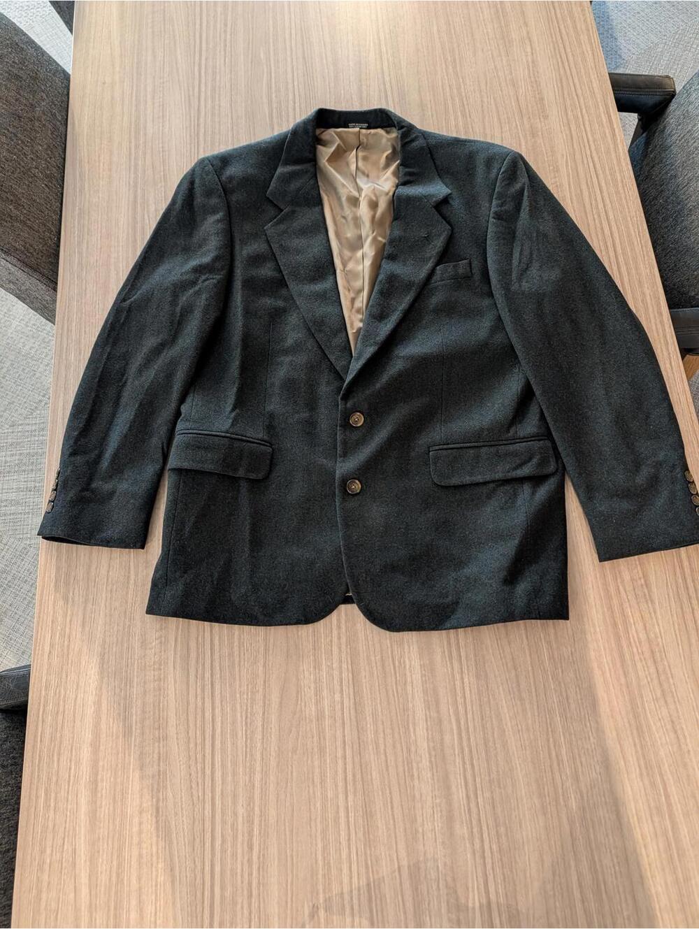 Oscar de La Renta Men’s Green / Gray44R Wool Cashmere Blend Sport Coat Blazer